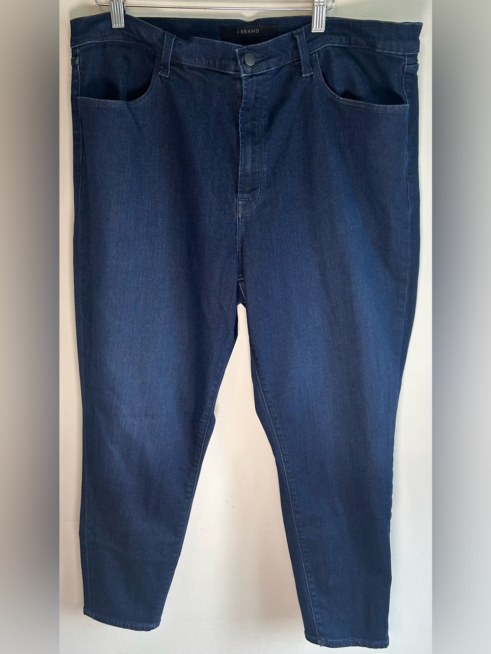 J Brand Alana High-Rise Crop Skinny Jeans Size 36x26 Indigo Dark Wash Raw Hem